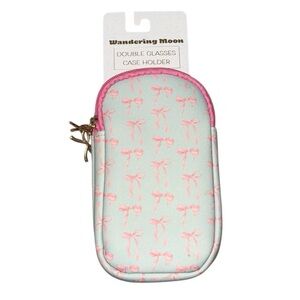Wandering Moon Pink and White Sunglasses Case